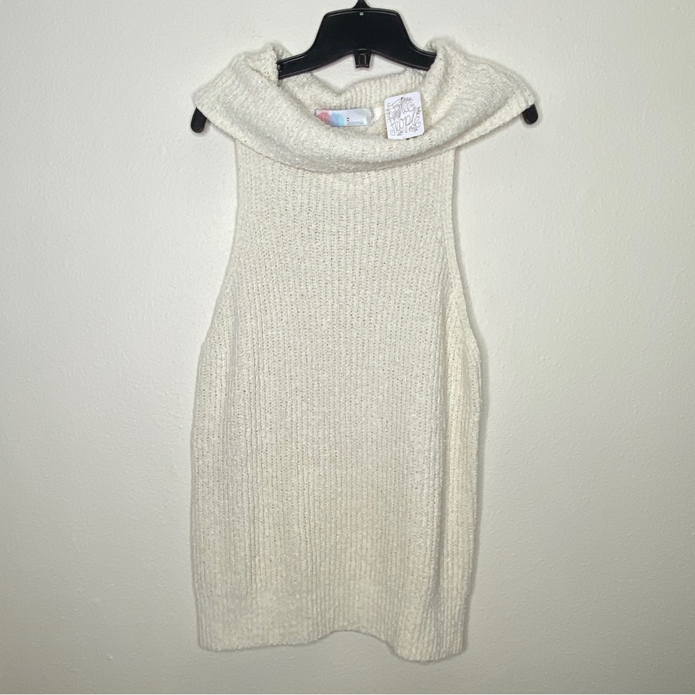 FP BEACH Ivory Chunky Sleeveless Summer Sweater